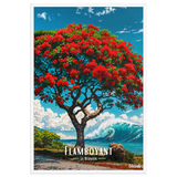 Affiche de La Réunion Flamboyant du Lagon 61 × 91 cm / Blanc - Univile La Réunion