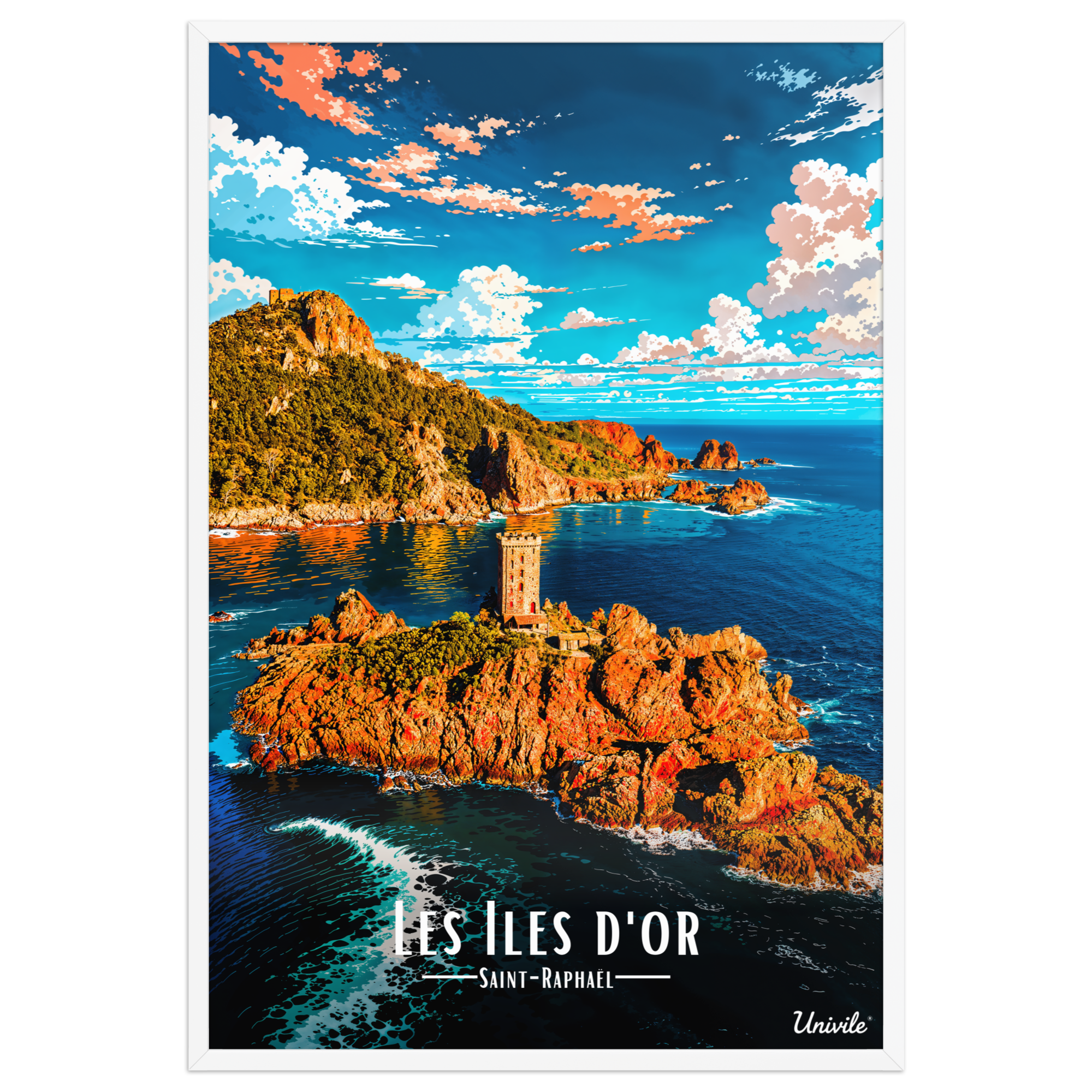 Affiche de Saint-Raphaël Les Îles d’Or 61 × 91 cm / Blanc - Univile