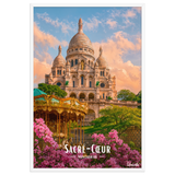 Affiche de Paris Sacré-Cœur – Montmartre 61 × 91 cm / Blanc - Univile