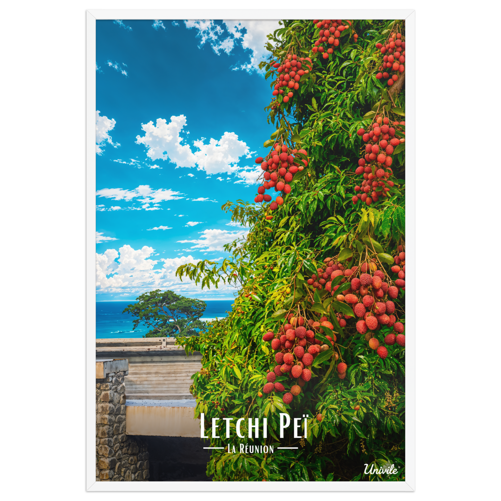 Affiche de la Réunion Letchi Péi 61 × 91 cm / Blanc - Univile