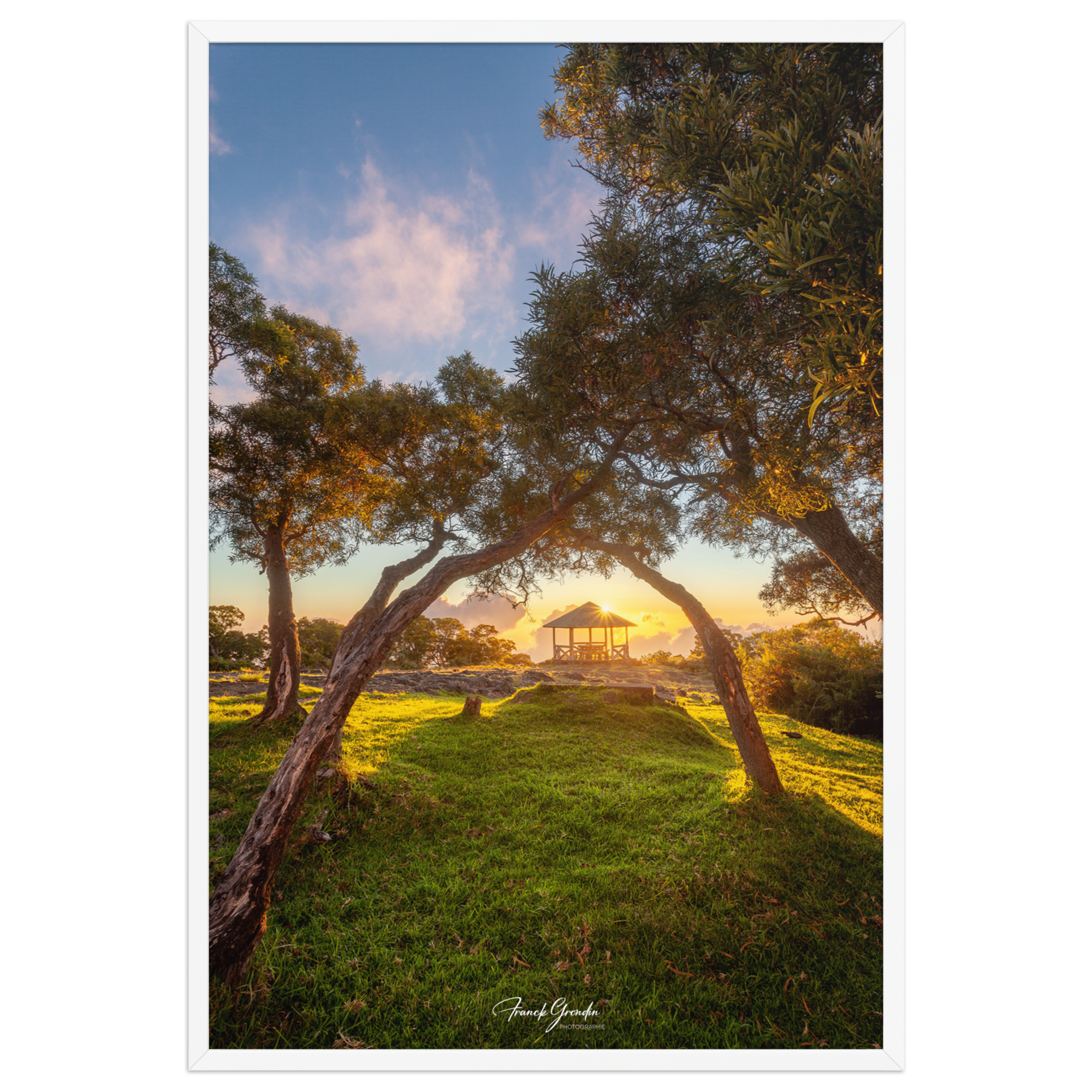 Affiche de La Réunion Kiosque Maïdo sunset 61 × 91 cm / Blanc - Univile La Réunion