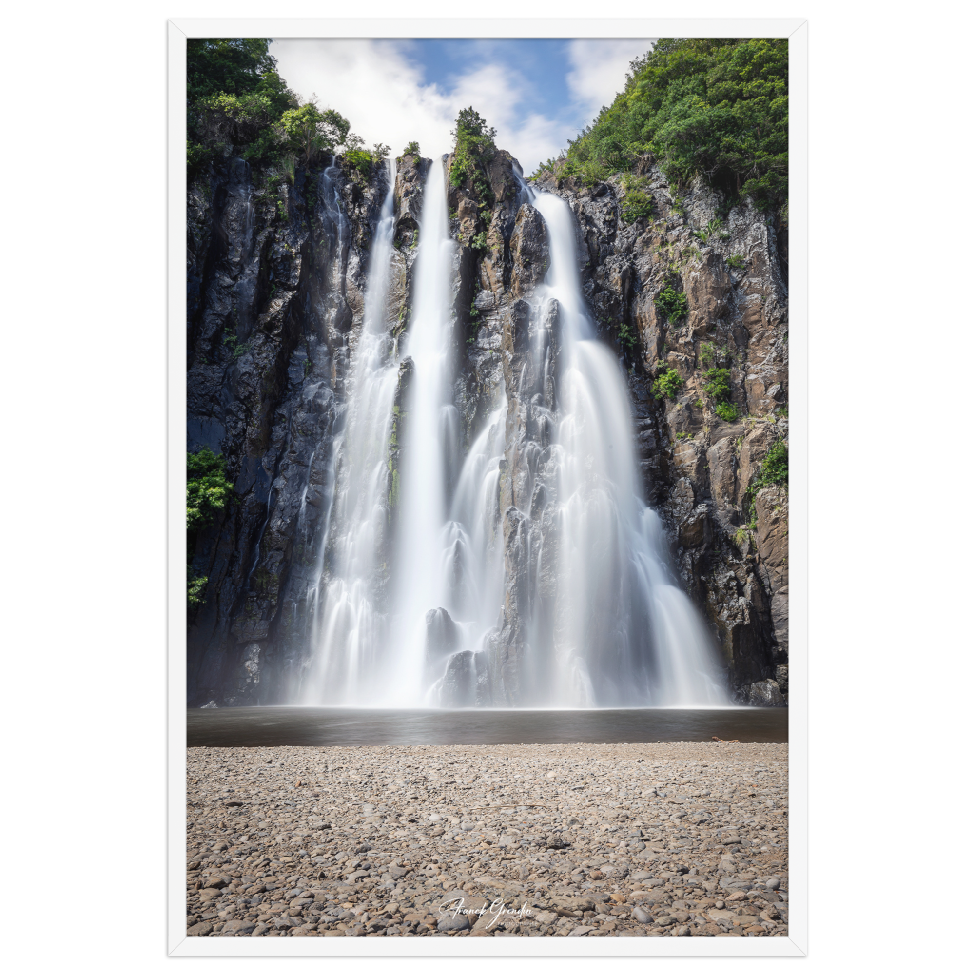 Affiche de La Réunion Cascade Niagara 61 × 91 cm / Blanc - Univile La Réunion