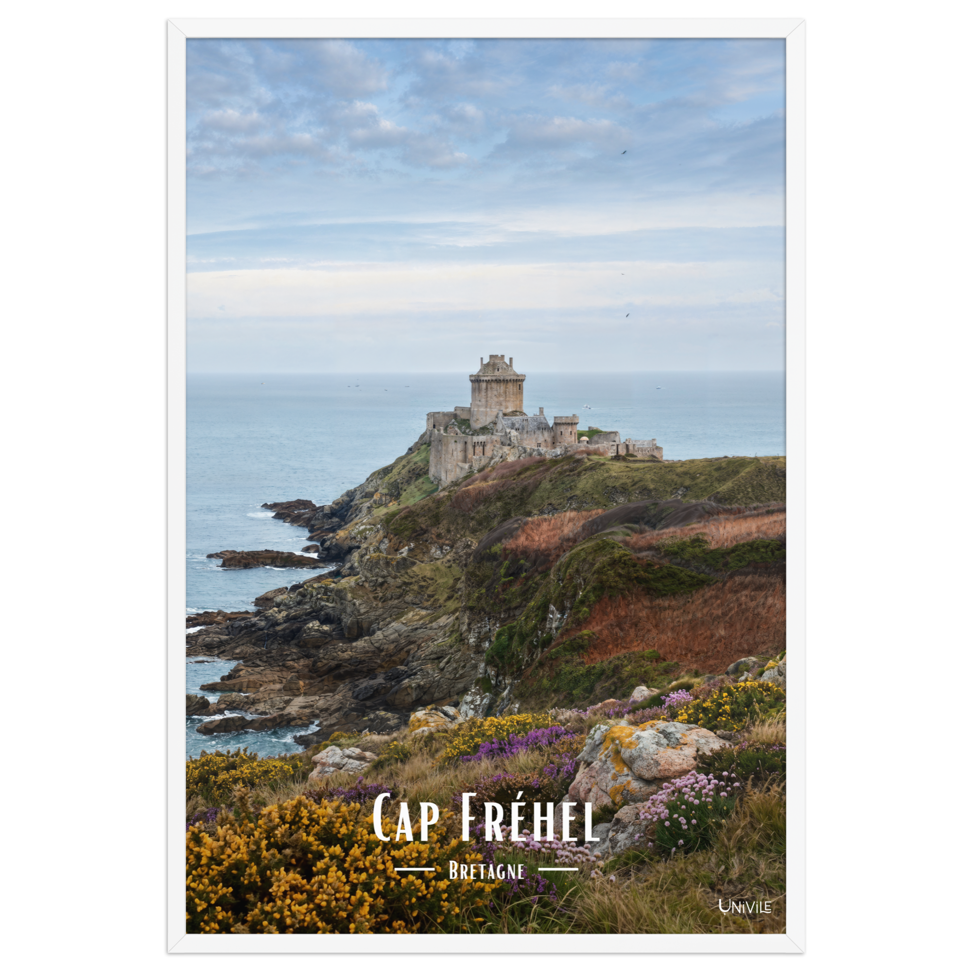 Affiche de Bretagne Cap Fréhel 61 × 91 cm / Blanc - Univile Bretagne