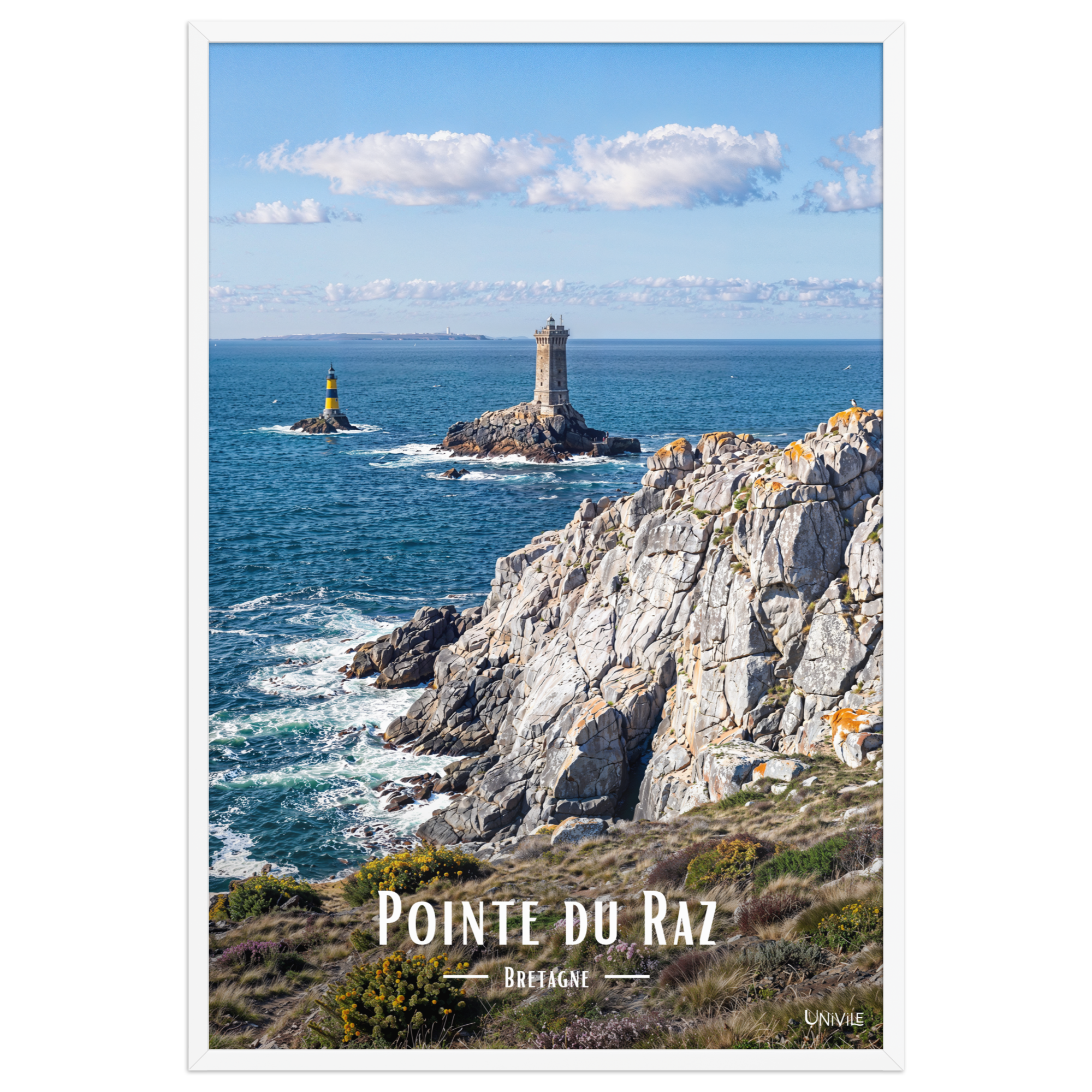 Affiche de Bretagne Pointe du Raz 61 × 91 cm / Blanc - Univile Bretagne