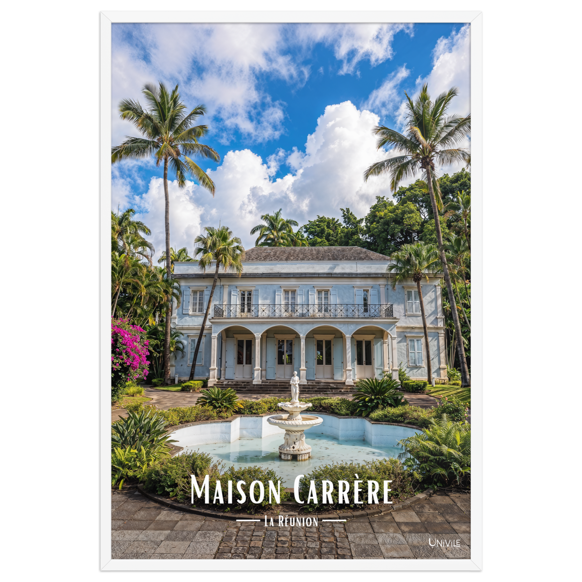 Affiche de La Réunion Maison Carrère 61 × 91 cm / Blanc - Univile La Réunion