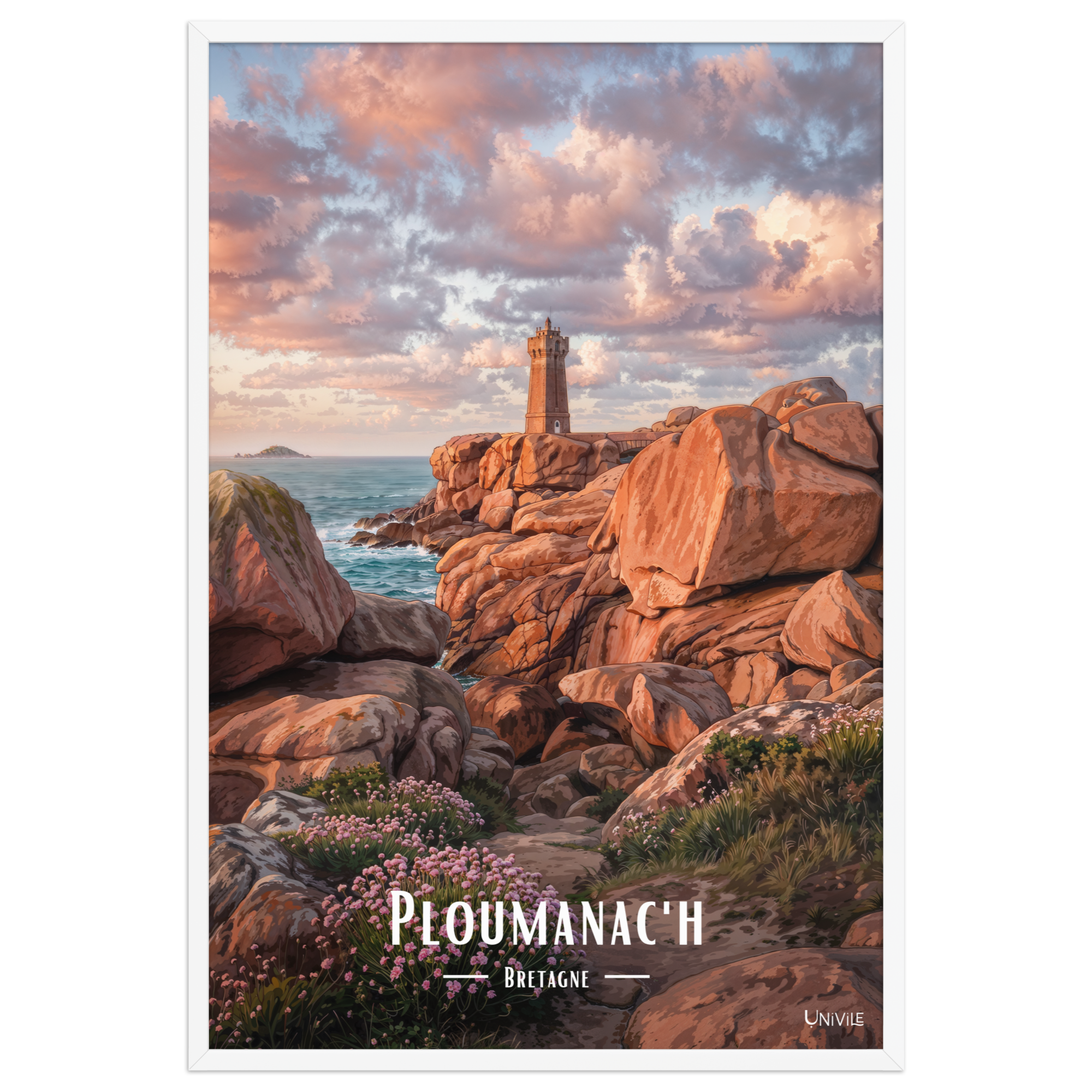 Affiche de Bretagne Ploumanac'h 61 × 91 cm / Blanc - Univile Bretagne