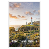 Affiche de Bretagne Pointe Saint-Mathieu 61 × 91 cm / Blanc - Univile Bretagne