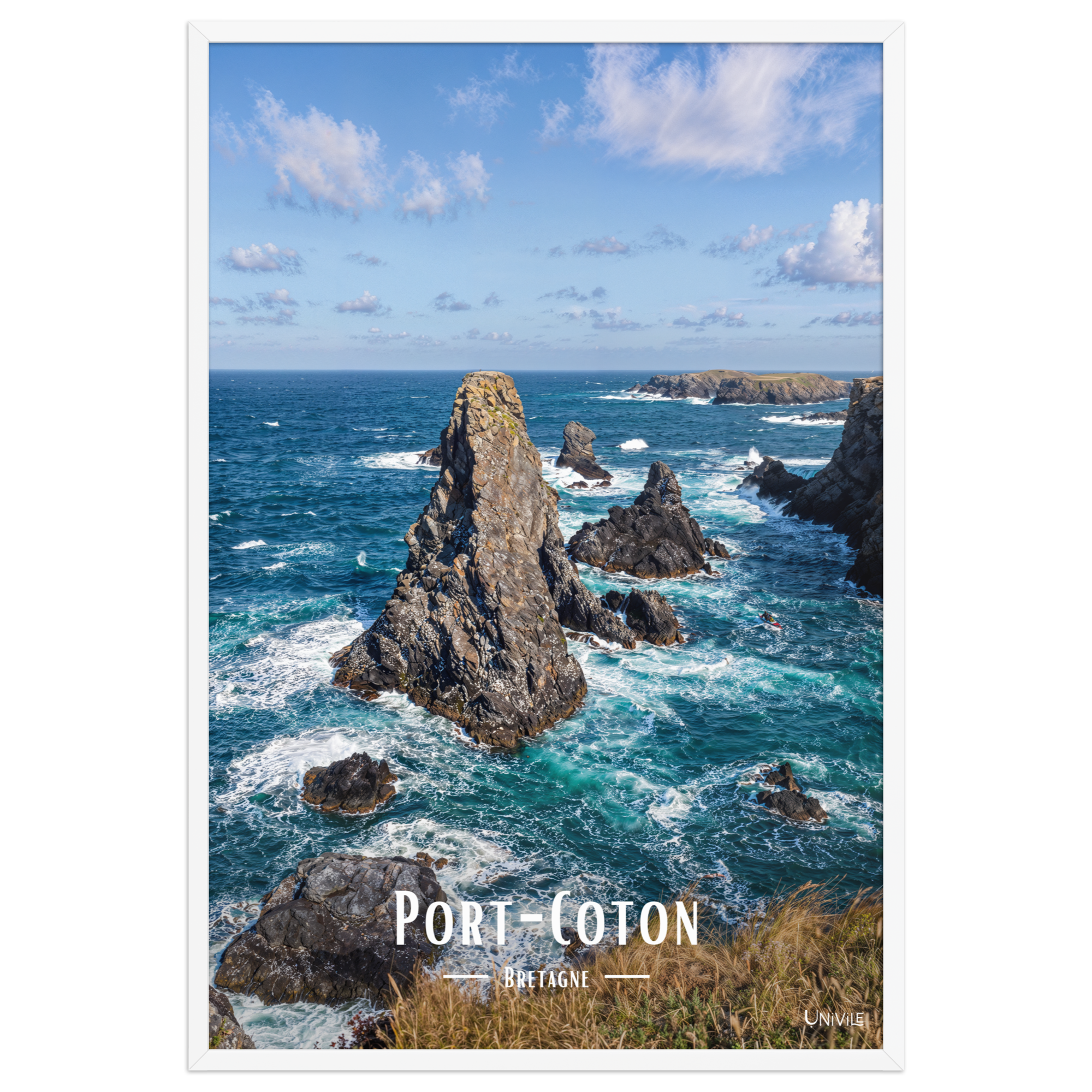 Affiche de Bretagne Port-Coton 61 × 91 cm / Blanc - Univile Bretagne