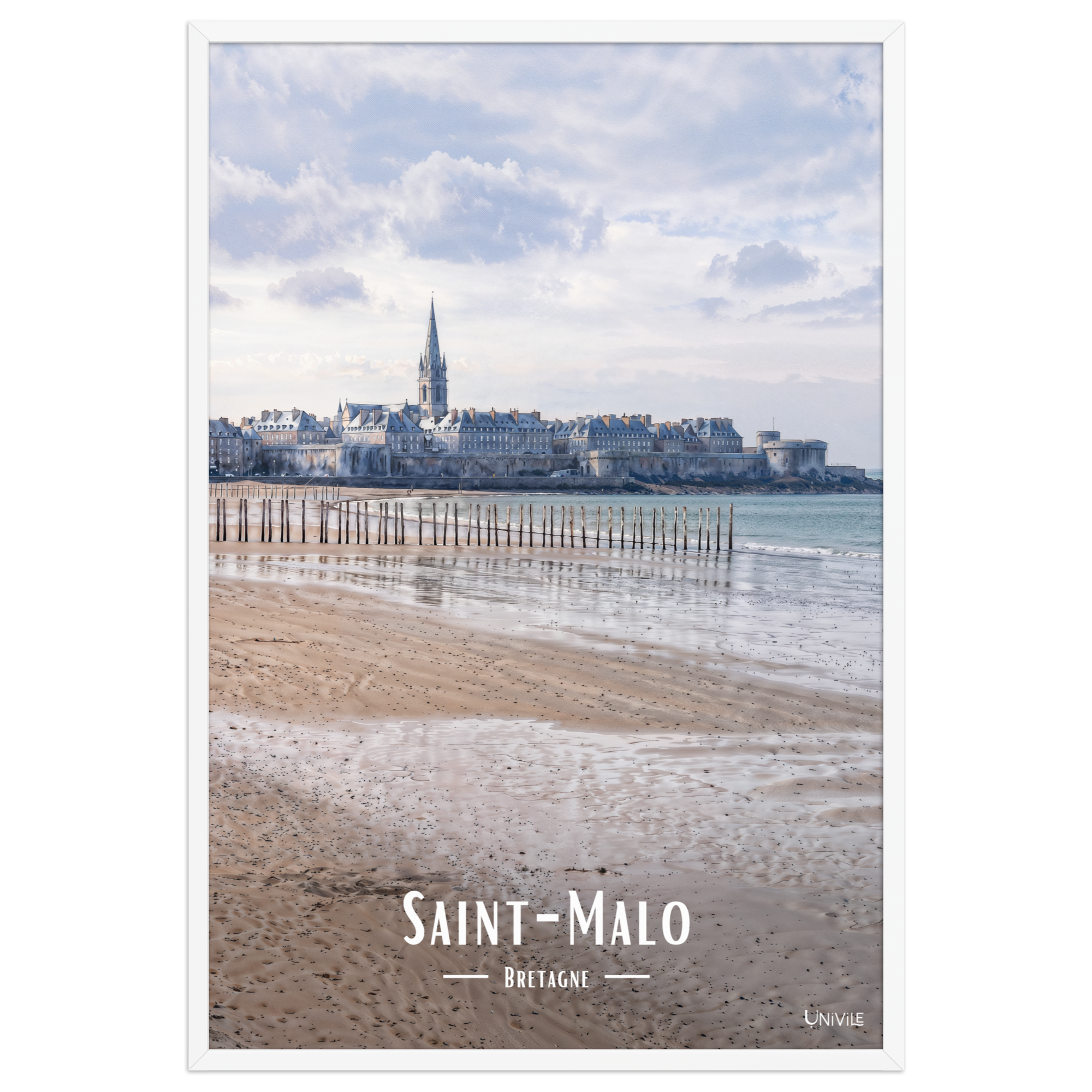 Affiche de Bretagne Saint-Malo 61 × 91 cm / Blanc - Univile Bretagne