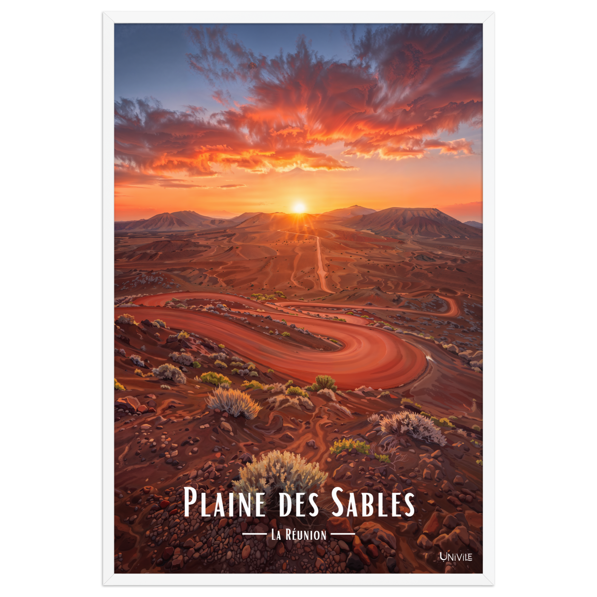 Affiche de La Réunion Plaine des Sables 61 × 91 cm / Blanc - Univile La Réunion