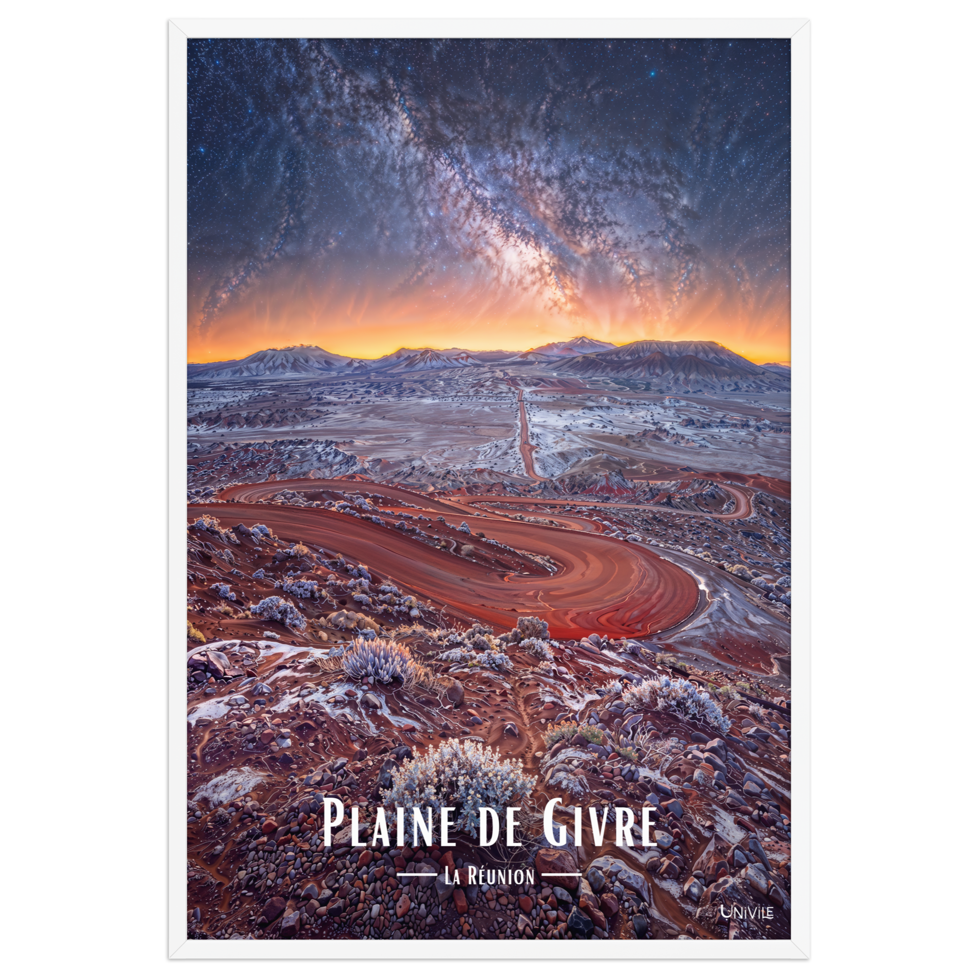 Affiche de La Réunion Plaine de Givre 61 × 91 cm / Blanc - Univile La Réunion