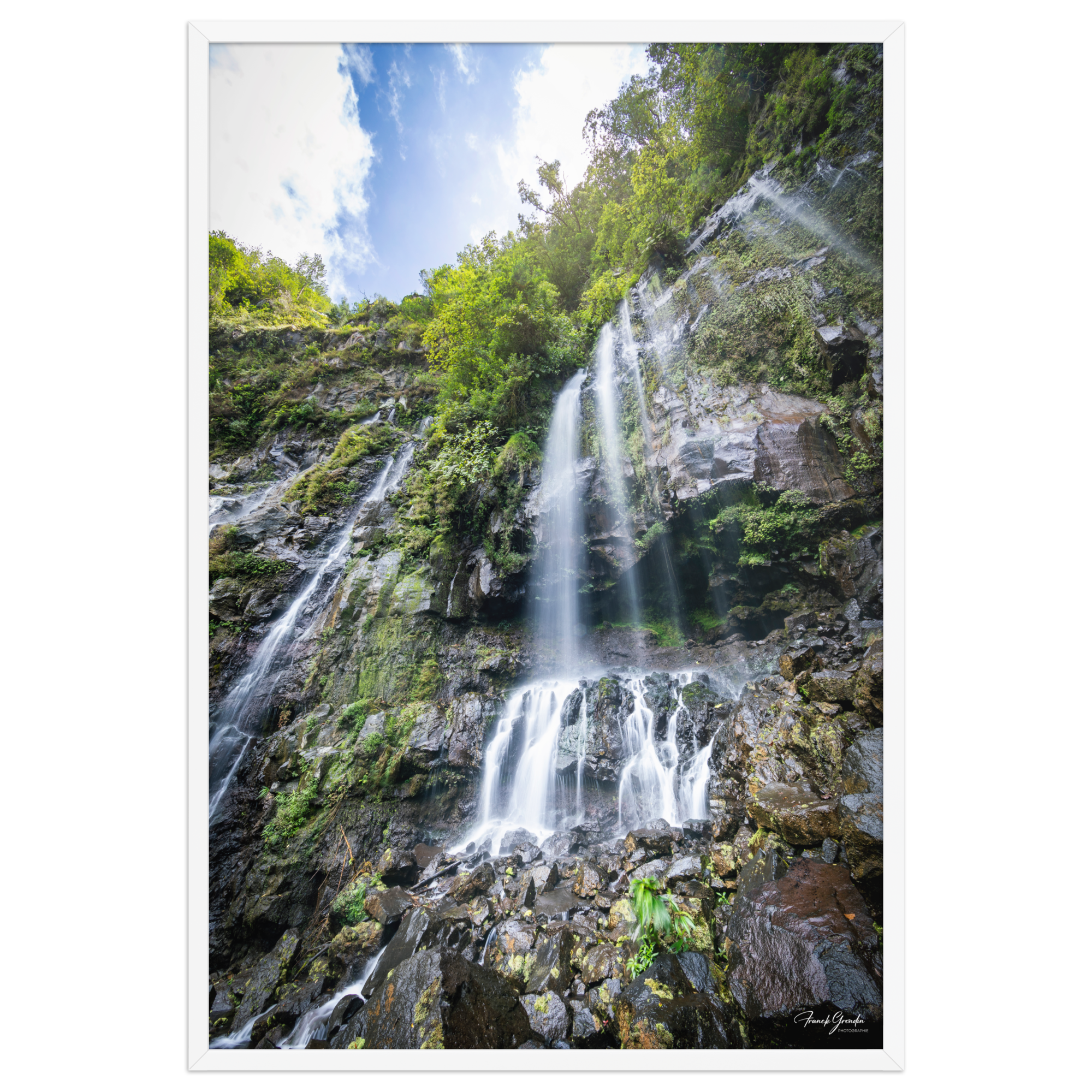 Affiche de La Réunion Grand Galet 61 × 91 cm / Blanc - photographie Franck Grondin