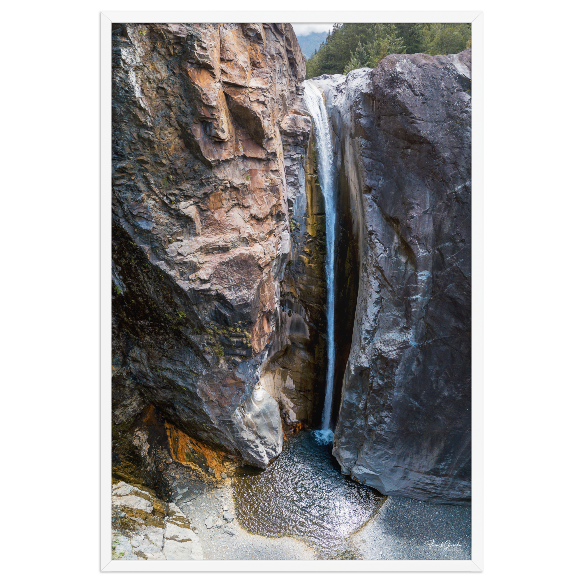 Affiche de La Réunion Cascade de Bras Rouge 61 × 91 cm / Blanc - photographie Franck Grondin