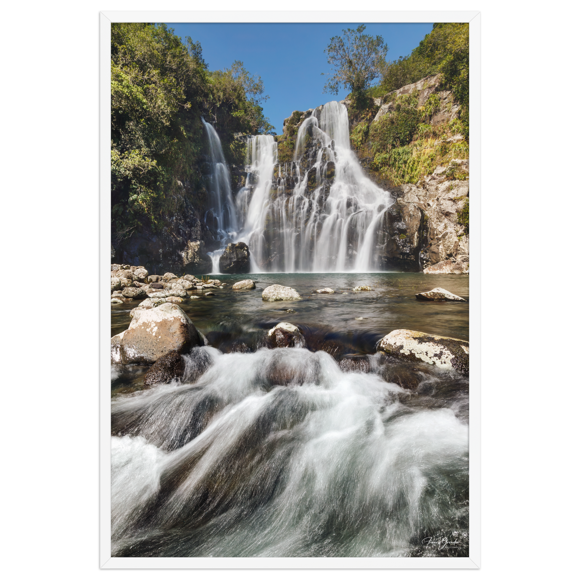 Affiche de La Réunion Cascade du Bassin Carrosse 61 × 91 cm / Blanc - photographie Franck Grondin