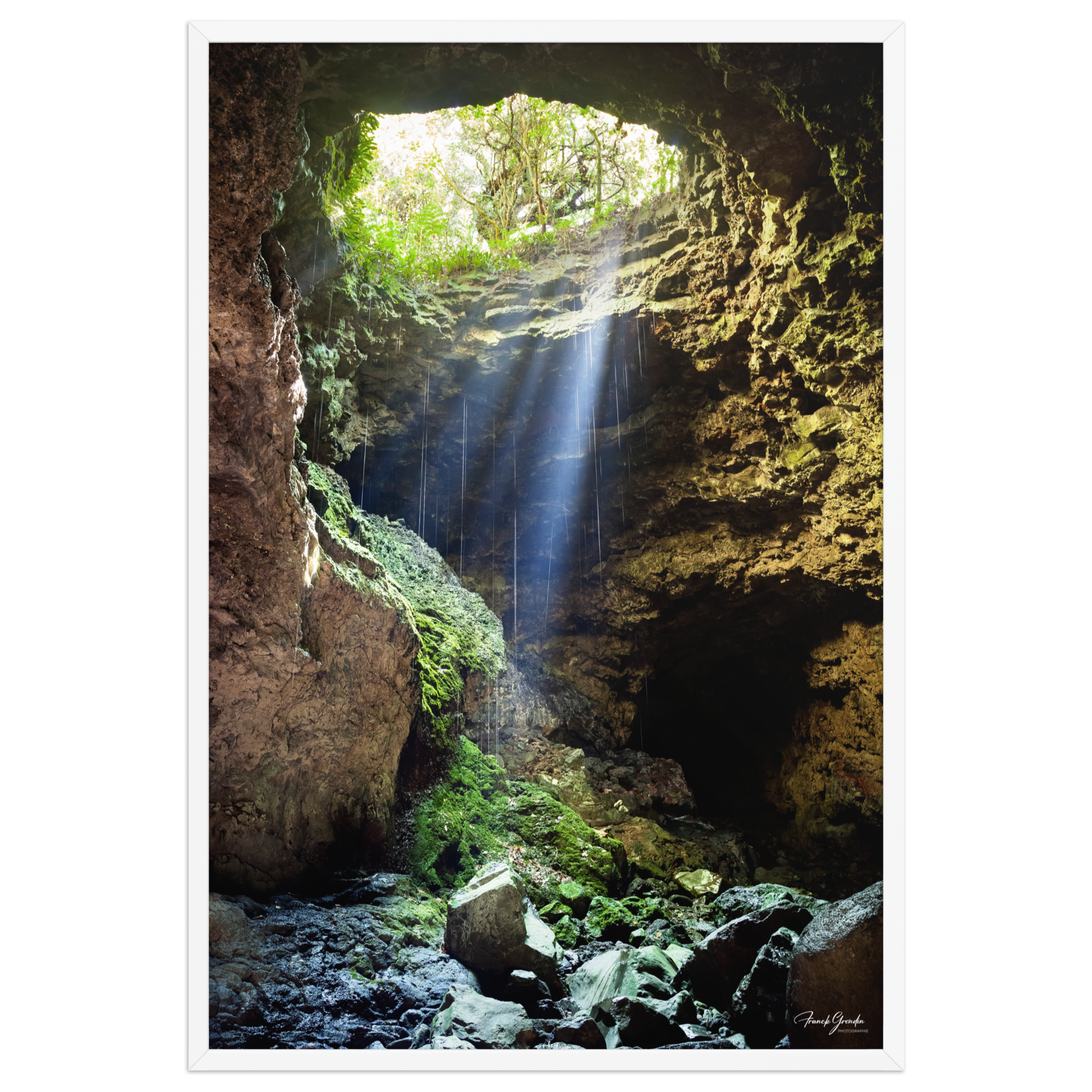 Affiche de La Réunion Caverne du Mapou 61 × 91 cm / Blanc - photographie Franck Grondin