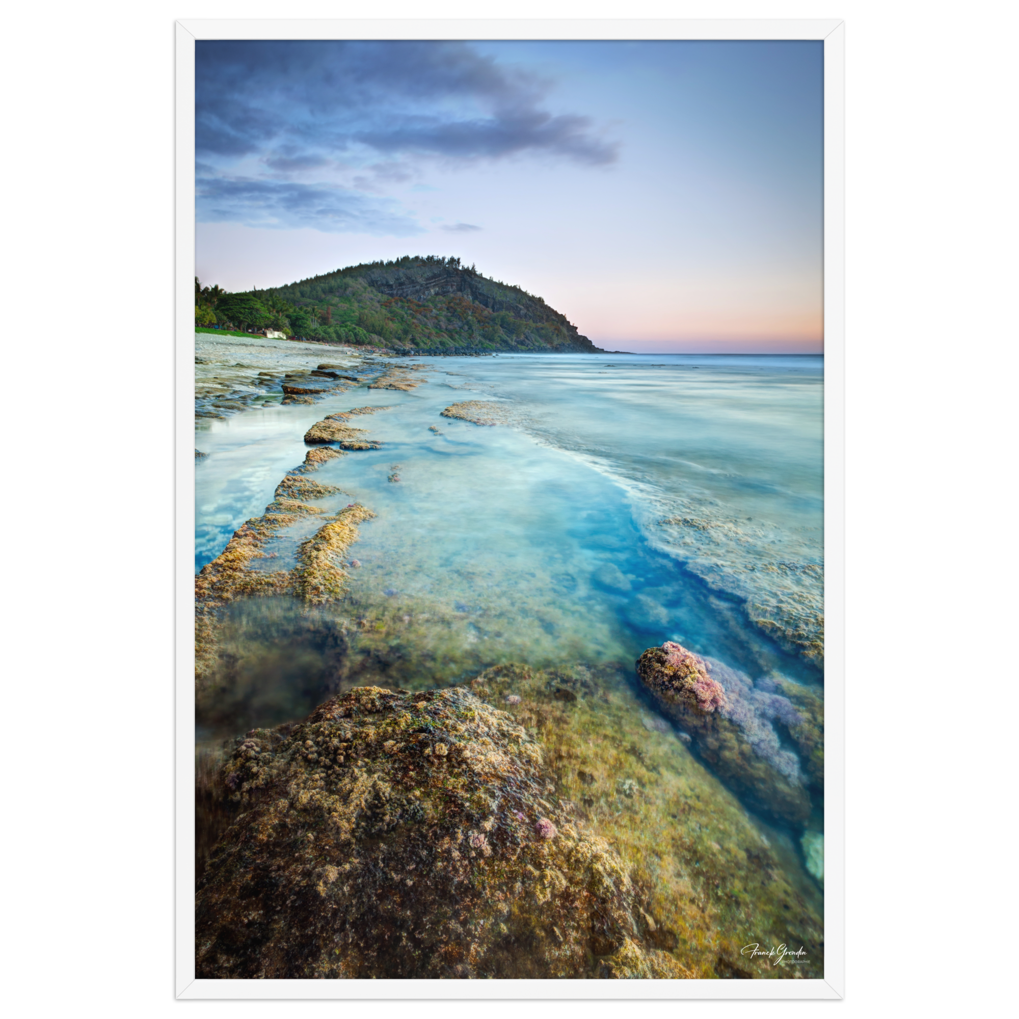 Affiche de La Réunion Crépuscule sur le Piton de Grande Anse 61 × 91 cm / Blanc - photographie Franck Grondin