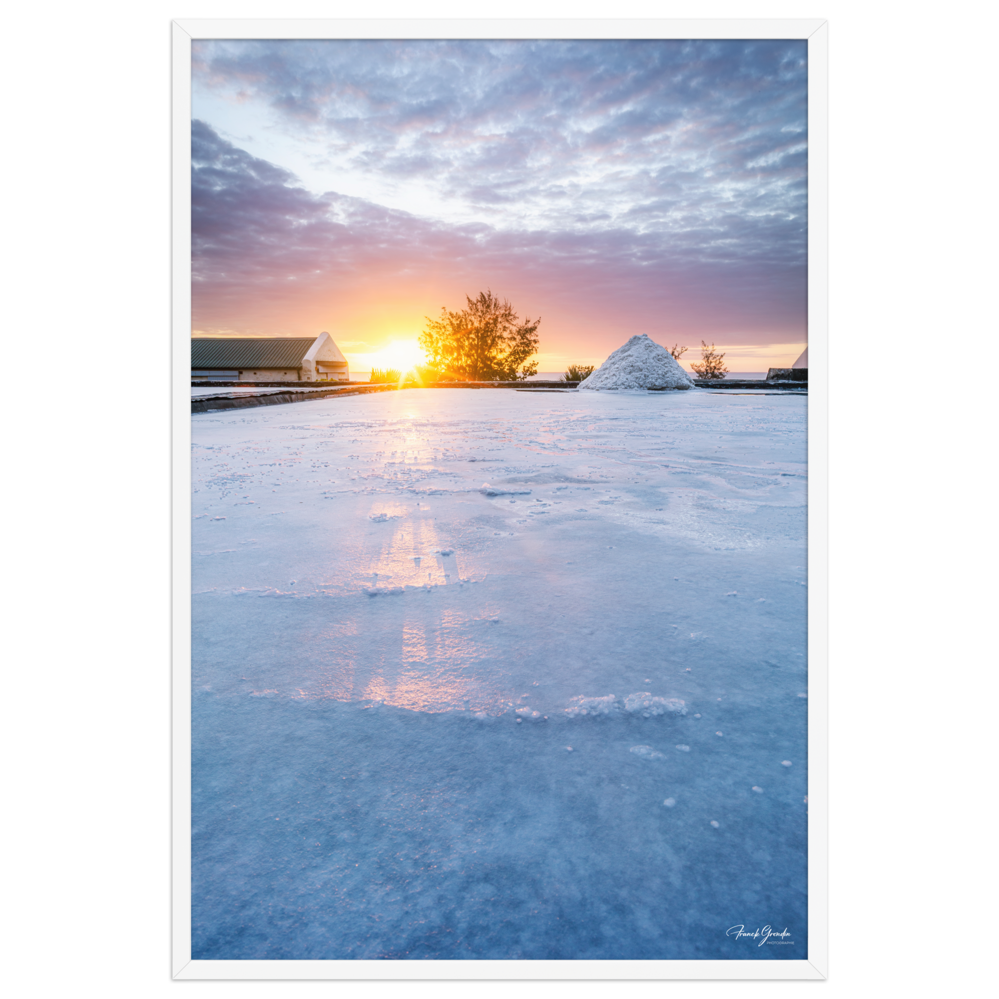 Affiche de La Réunion Les Salines de la Pointe au Sel 61 × 91 cm / Blanc - photographie Franck Grondin