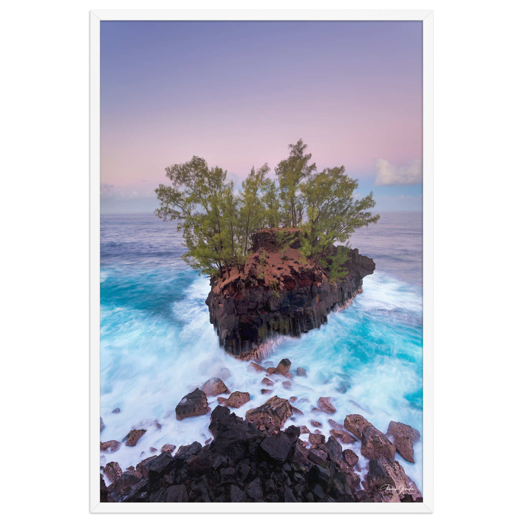 Affiche de La Réunion Le Parc à Cabri à l'Heure Bleue 61 × 91 cm / Blanc - photographie Franck Grondin