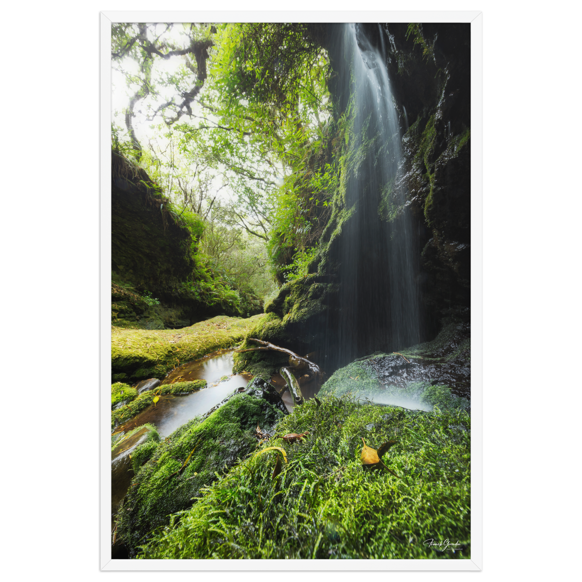 Affiche de La Réunion Cascade de la Ravine Citron Galet 61 × 91 cm / Blanc - photographie Franck Grondin