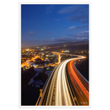 Affiche de La Réunion La Route des Tamarins de Nuit 61 × 91 cm / Blanc - photographie Franck Grondin