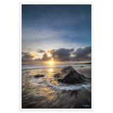 Affiche de La Réunion Coucher de Soleil sur Bois Blanc 61 × 91 cm / Blanc - photographie Franck Grondin