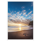 Affiche de La Réunion Coucher de Soleil sur le Ti Sable 61 × 91 cm / Blanc - photographie Franck Grondin
