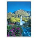 Affiche de La Réunion L'Église Notre-Dame-des-Neiges de Cilaos 61 × 91 cm / Blanc - photographie Franck Grondin