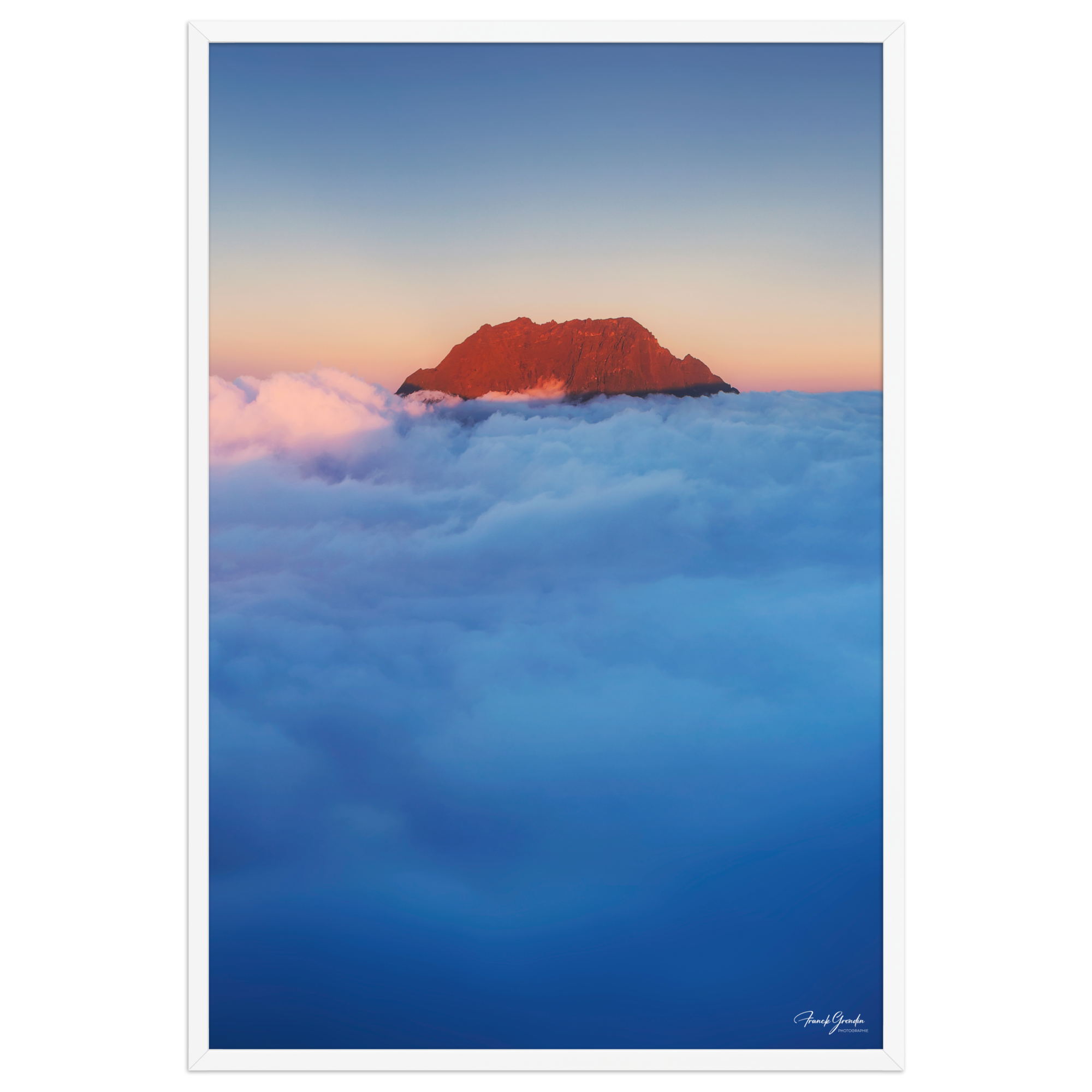 Affiche de La Réunion Gros Morne, Mer de Nuages 61 × 91 cm / Blanc - photographie Franck Grondin