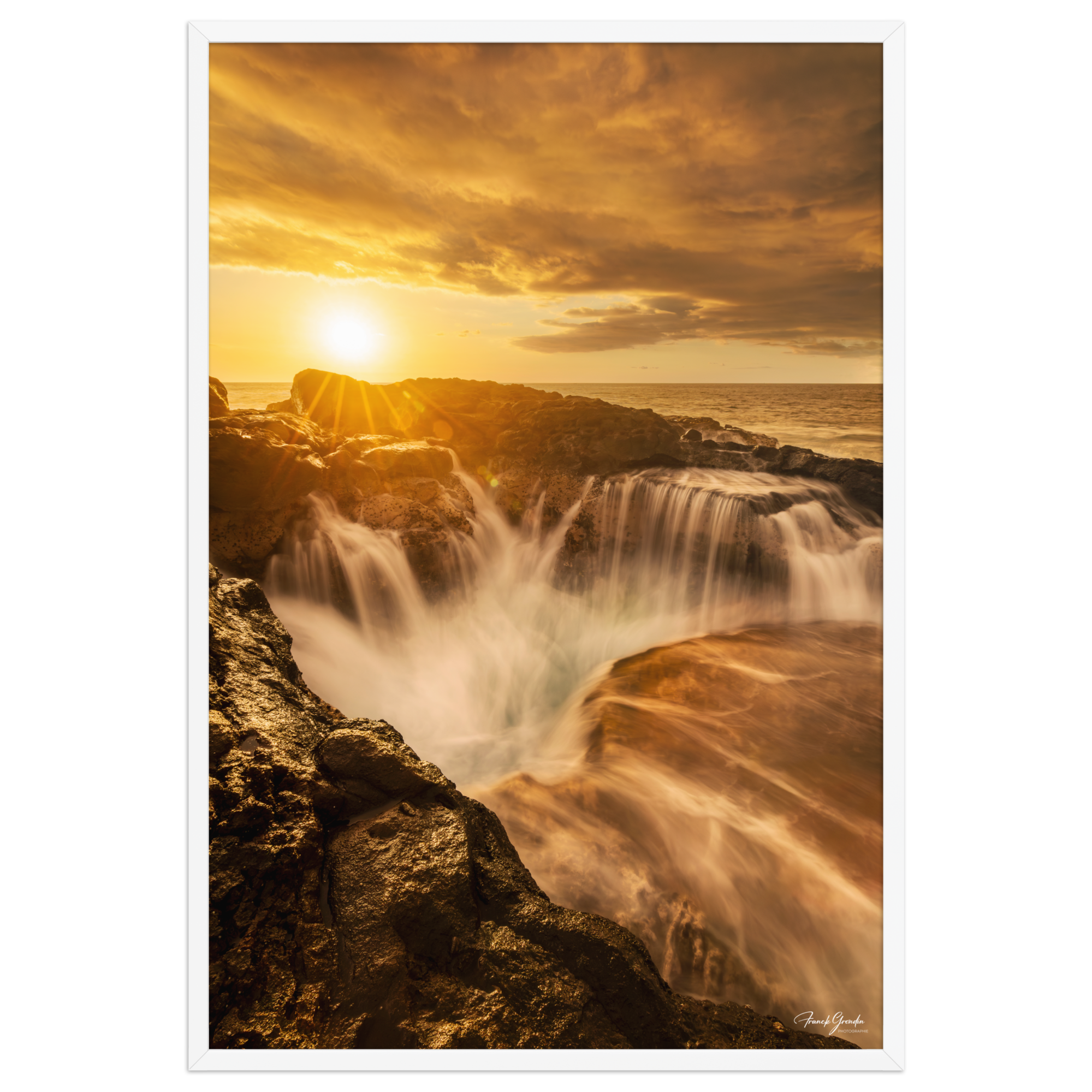 Affiche de La Réunion Le Souffleur de la Pointe des Châteaux 61 × 91 cm / Blanc - photographie Franck Grondin