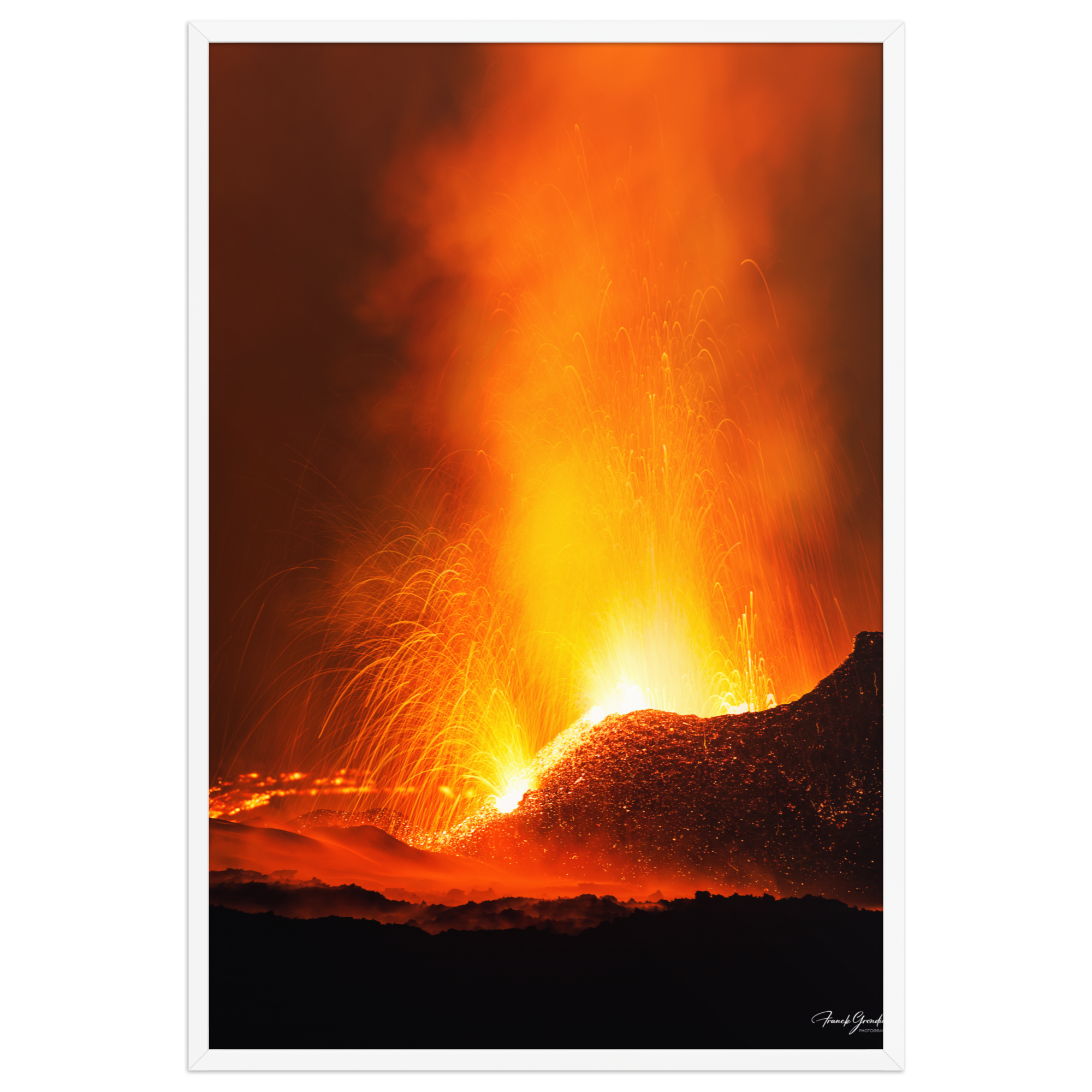 Affiche de La Réunion Fontaines de Lave, Mai 2015 61 × 91 cm / Blanc - photographie Franck Grondin