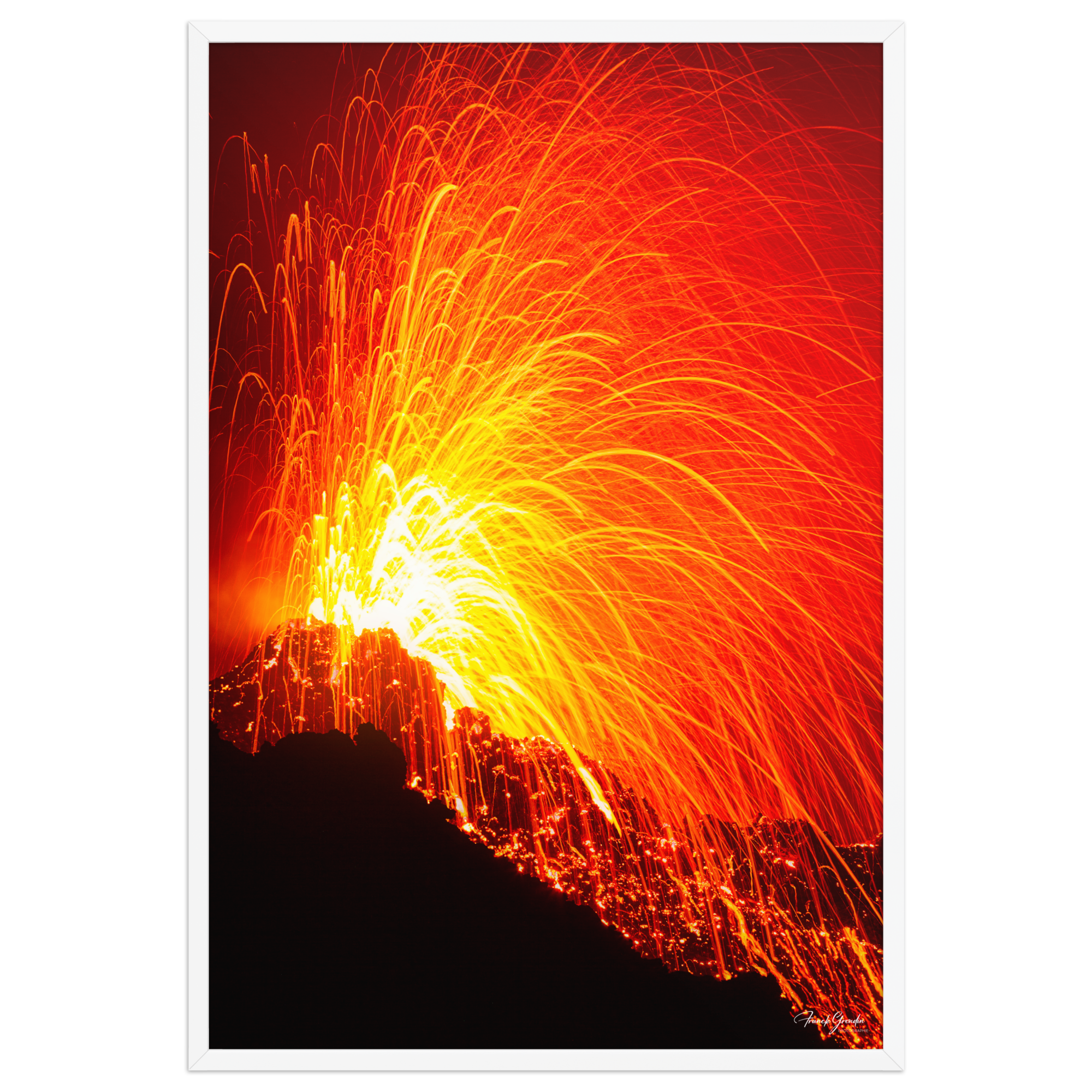 Affiche de La Réunion Éruption de Février 2015 61 × 91 cm / Blanc - photographie Franck Grondin