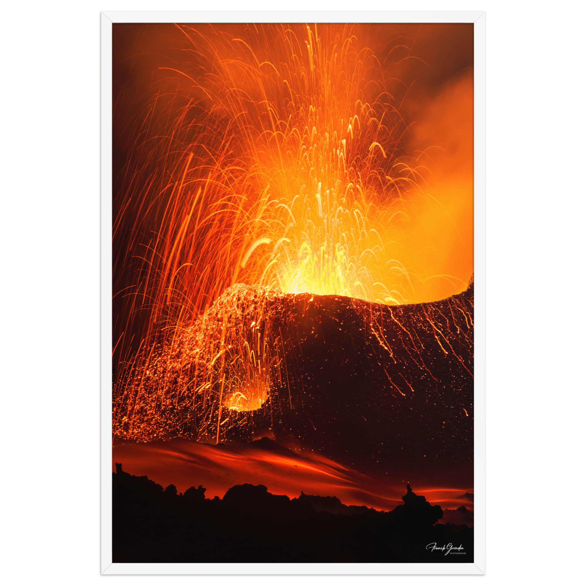Affiche de La Réunion Éruption de Mai 2015 61 × 91 cm / Blanc - photographie Franck Grondin