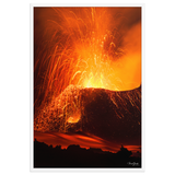 Affiche de La Réunion Éruption de Mai 2015 61 × 91 cm / Blanc - photographie Franck Grondin