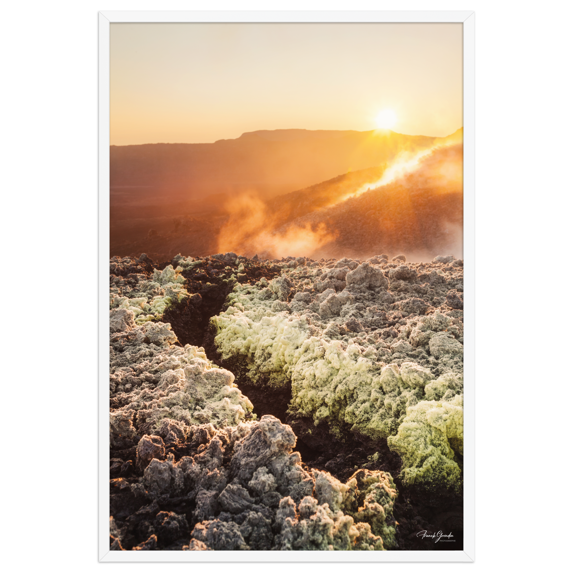 Affiche de La Réunion Éruption d'Août 2015 61 × 91 cm / Blanc - photographie Franck Grondin