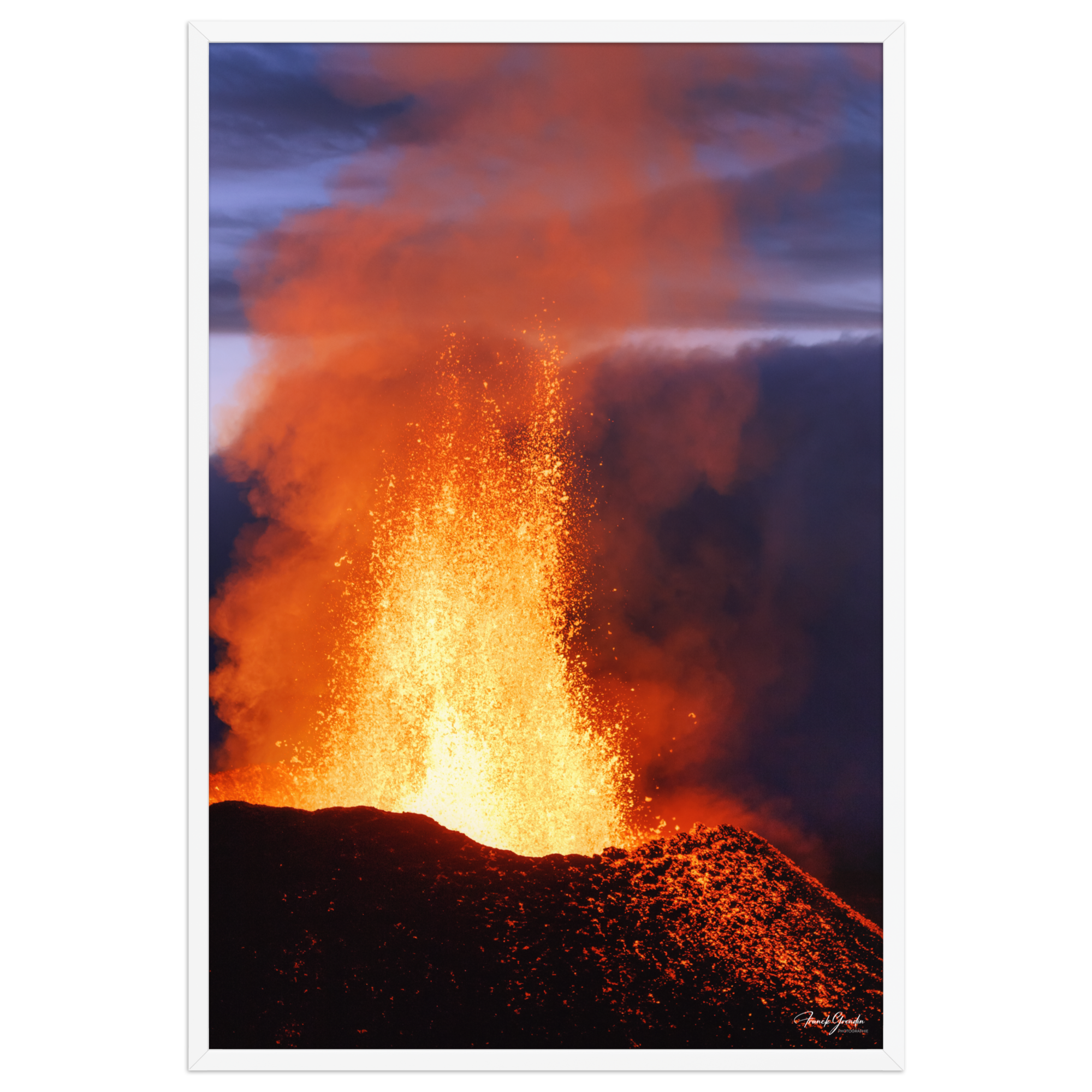 Affiche de La Réunion Coulée d'Août 2015 61 × 91 cm / Blanc - photographie Franck Grondin