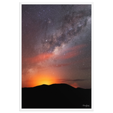 Affiche de La Réunion Éruption sous les Étoiles, Février 2019 61 × 91 cm / Blanc - photographie Franck Grondin