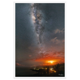 Affiche de La Réunion La Fournaise sous la Voie Lactée 61 × 91 cm / Blanc - photographie Franck Grondin