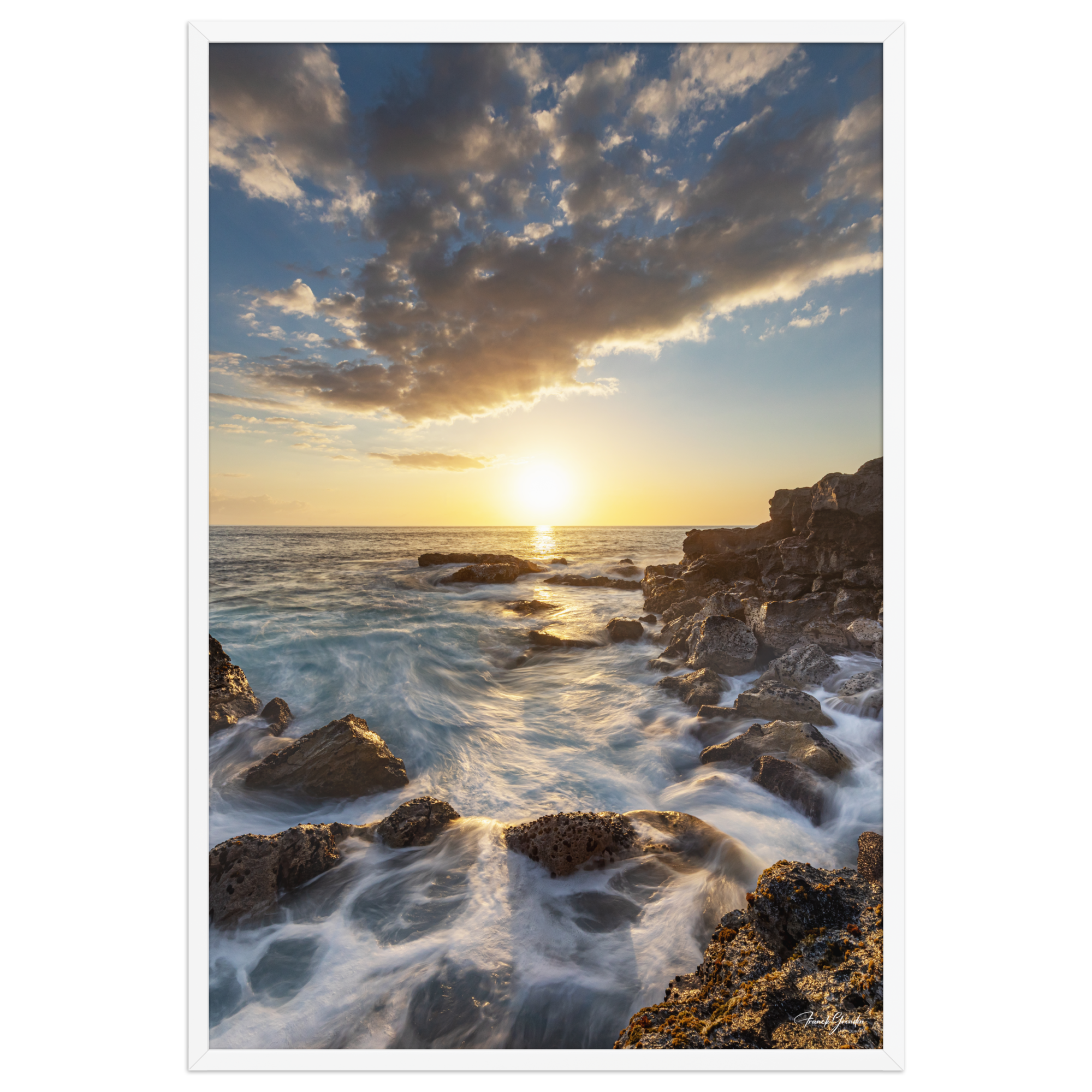 Affiche de La Réunion Crépuscule près du Gouffre 61 × 91 cm / Blanc - photographie Franck Grondin