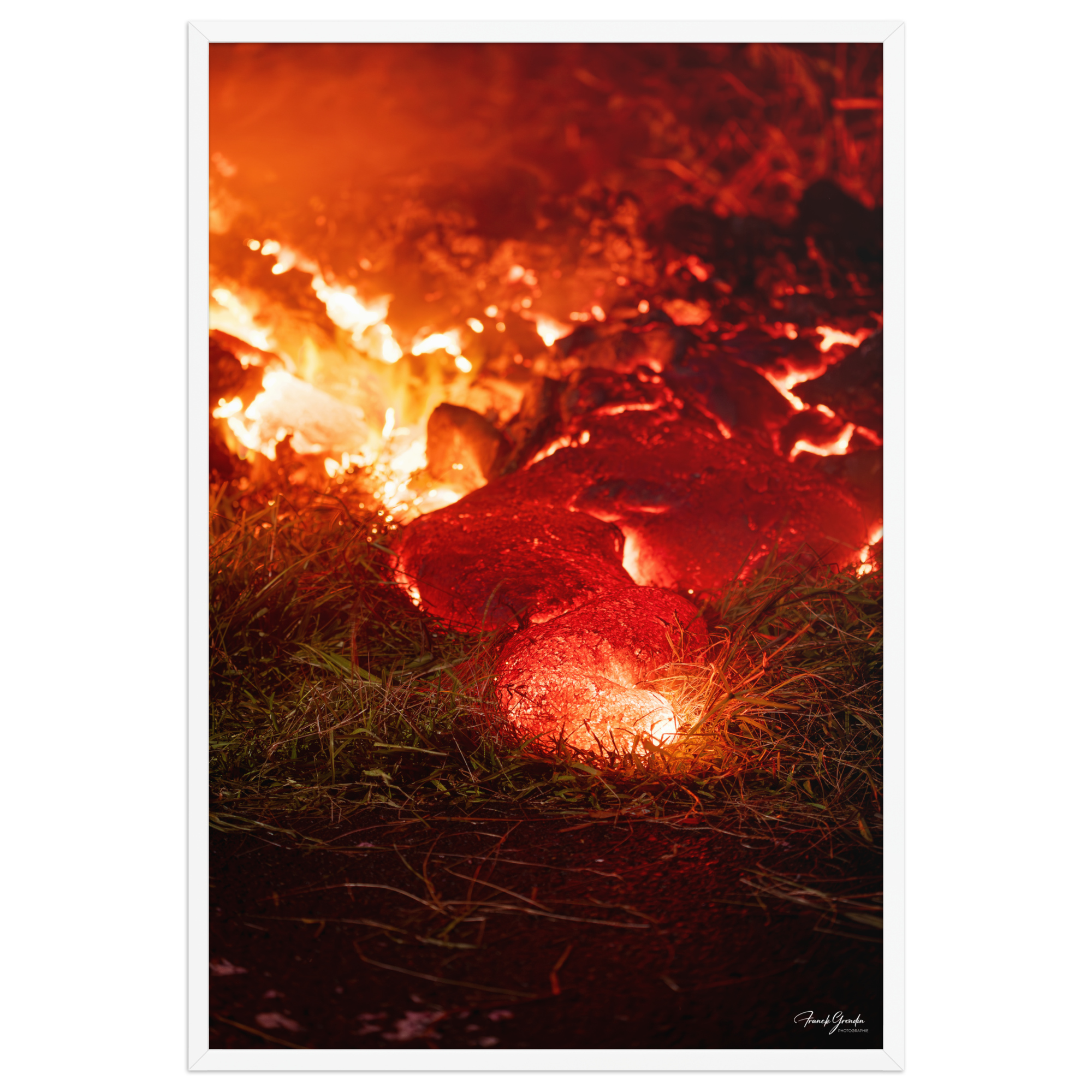 Affiche de La Réunion Éruption de Février 2026 61 × 91 cm / Blanc - photographie Franck Grondin