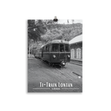 Affiche de La Réunion Ti-Train Lontan Noir & Blanc 30 × 40 cm / Sans Cadre - Univile