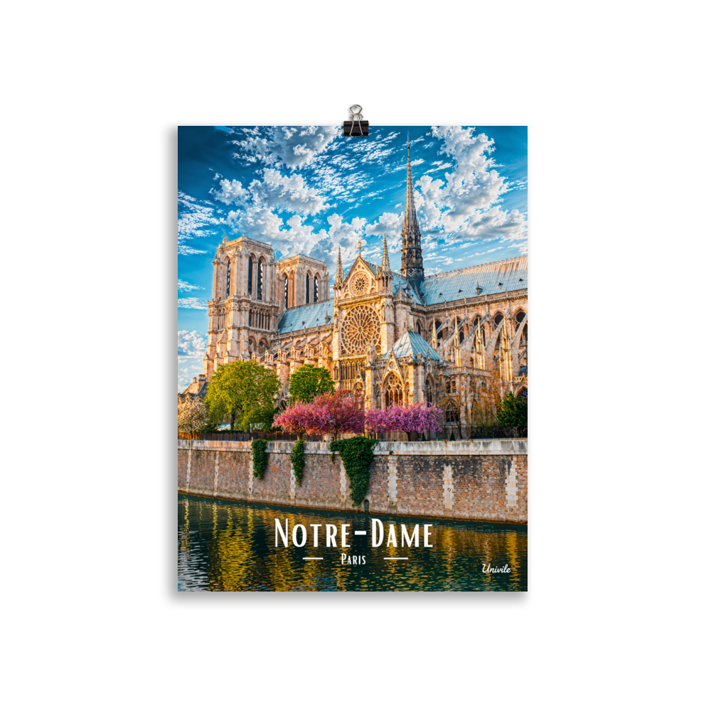 Affiche de Paris Notre-Dame 30 × 40 cm / Sans Cadre - Univile