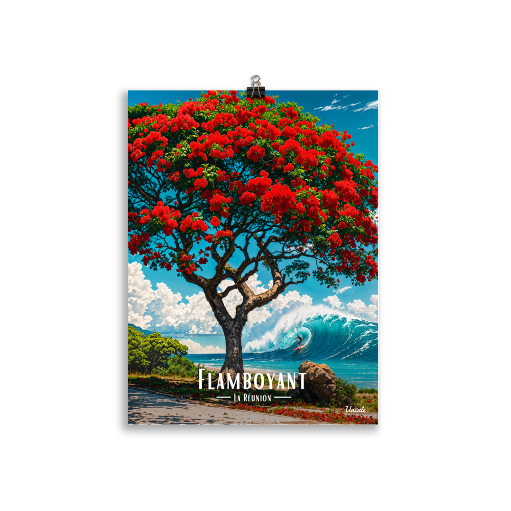 Affiche de La Réunion Flamboyant du Lagon 30 × 40 cm / Sans cadre - Univile La Réunion