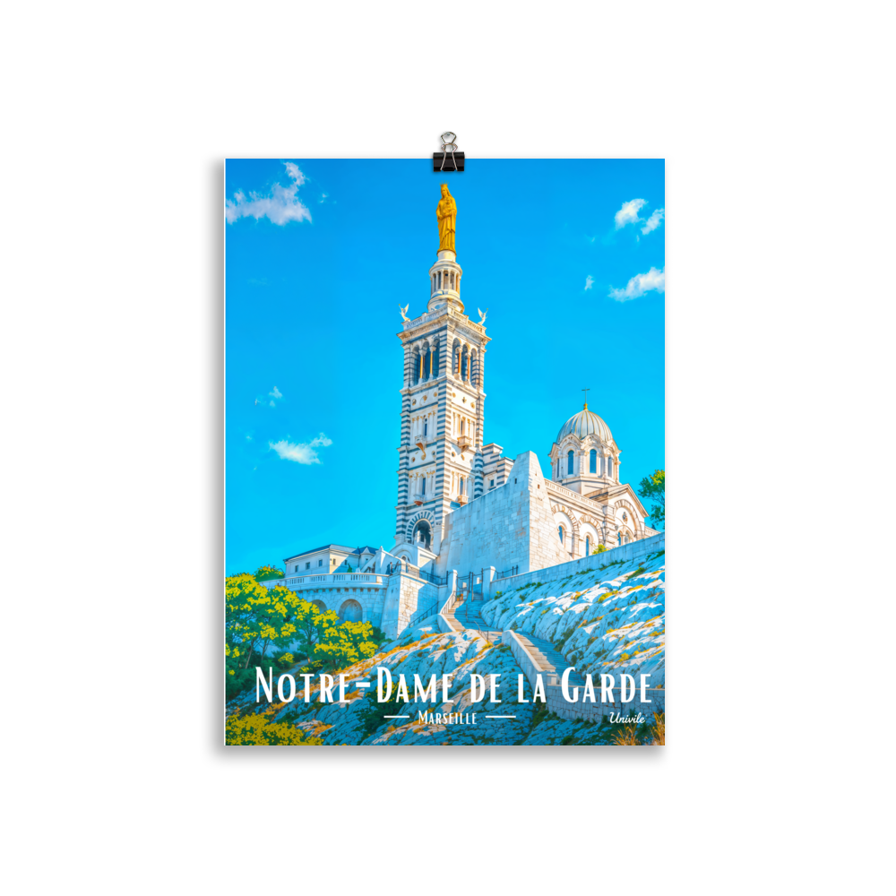 Affiche de Marseille Notre-Dame de la Garde 30 × 40 cm / Sans Cadre - Univile