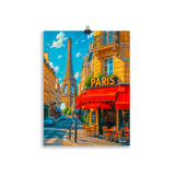Affiche de Paris Café & Tour Eiffel 30 × 40 cm / Sans Cadre - Univile