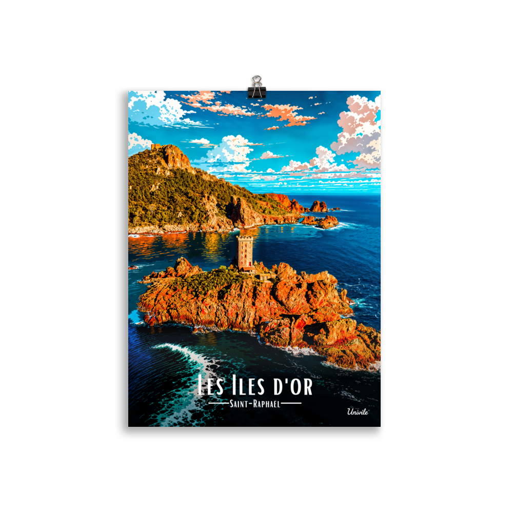 Affiche de Saint-Raphaël Les Îles d’Or 30 × 40 cm / Sans Cadre - Univile