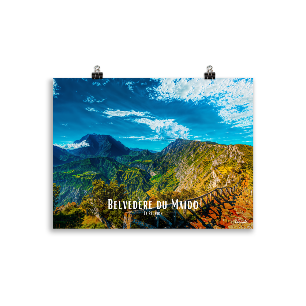 Affiche de la Réunion Belvédère du Maïdo horizontal 30 × 40 cm / Sans Cadre - Univile