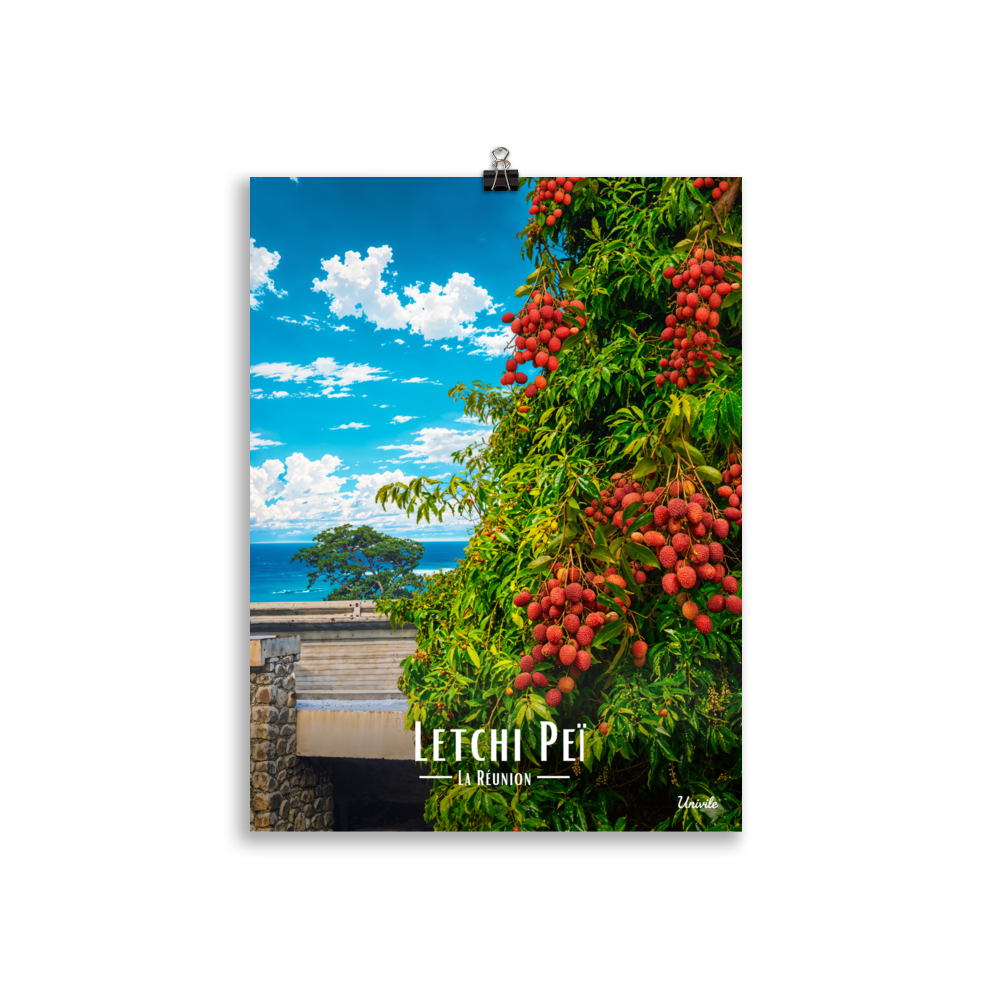 Affiche de la Réunion Letchi Péi 30 × 40 cm / Sans Cadre - Univile