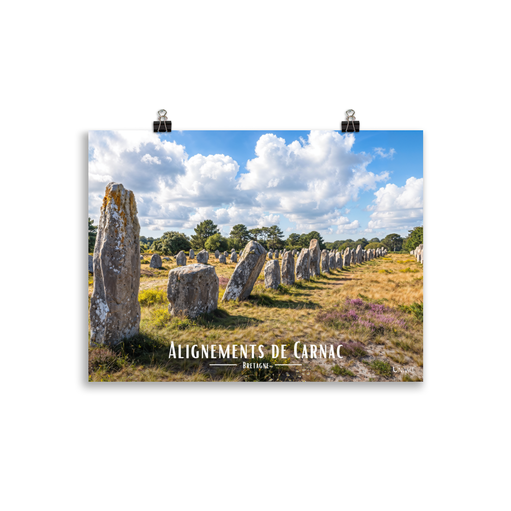 Affiche de Bretagne Alignements de Carnac 30 × 40 cm / Sans cadre - Univile Bretagne