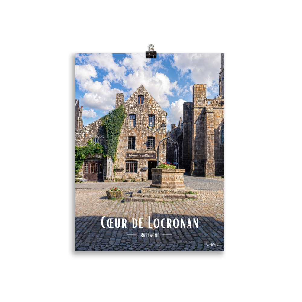 Affiche de Bretagne Cœur de Locronan 30×40 cm / Sans cadre - Univile Bretagne
