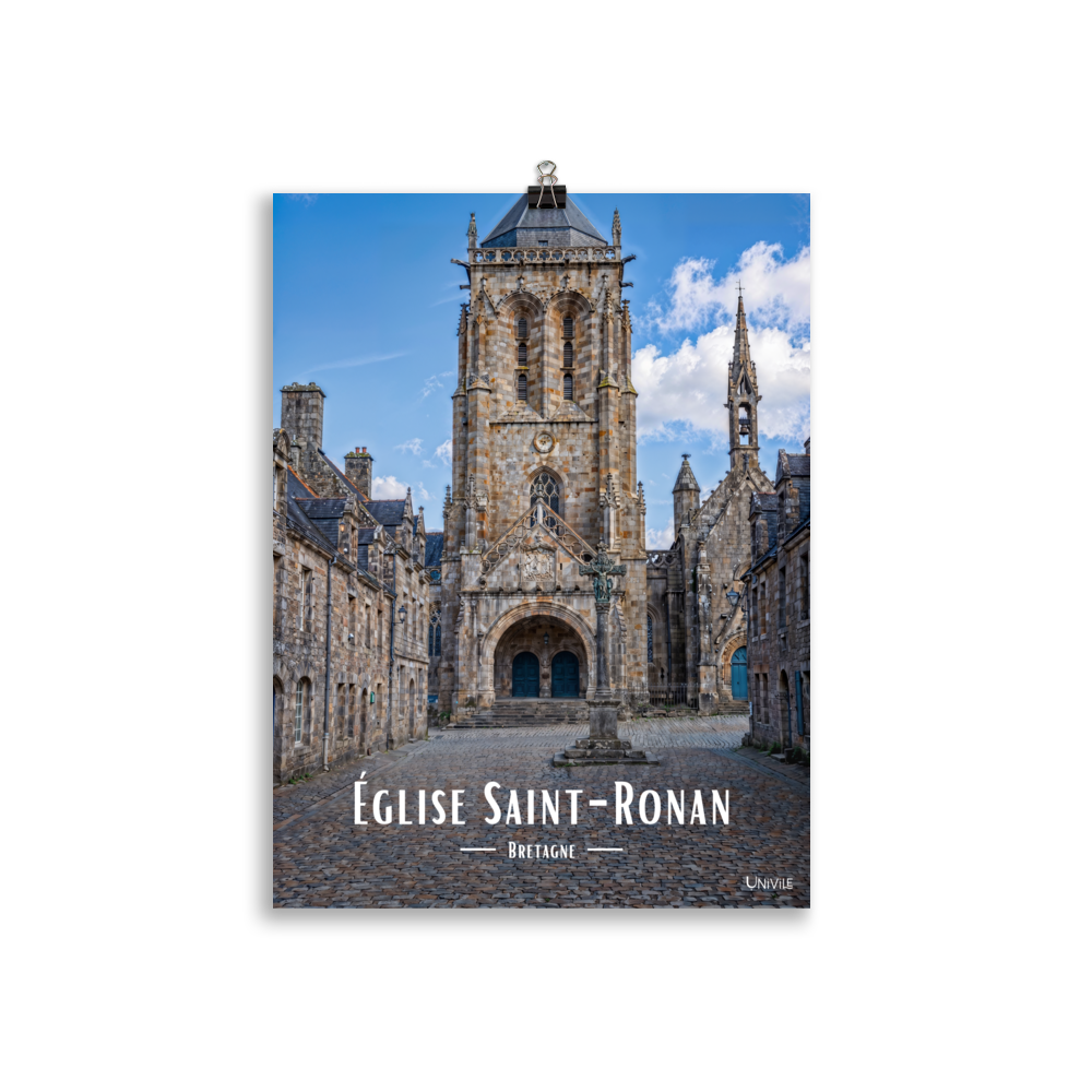 Affiche de Bretagne Église Saint-Ronan 30×40 cm / Sans cadre - Univile Bretagne